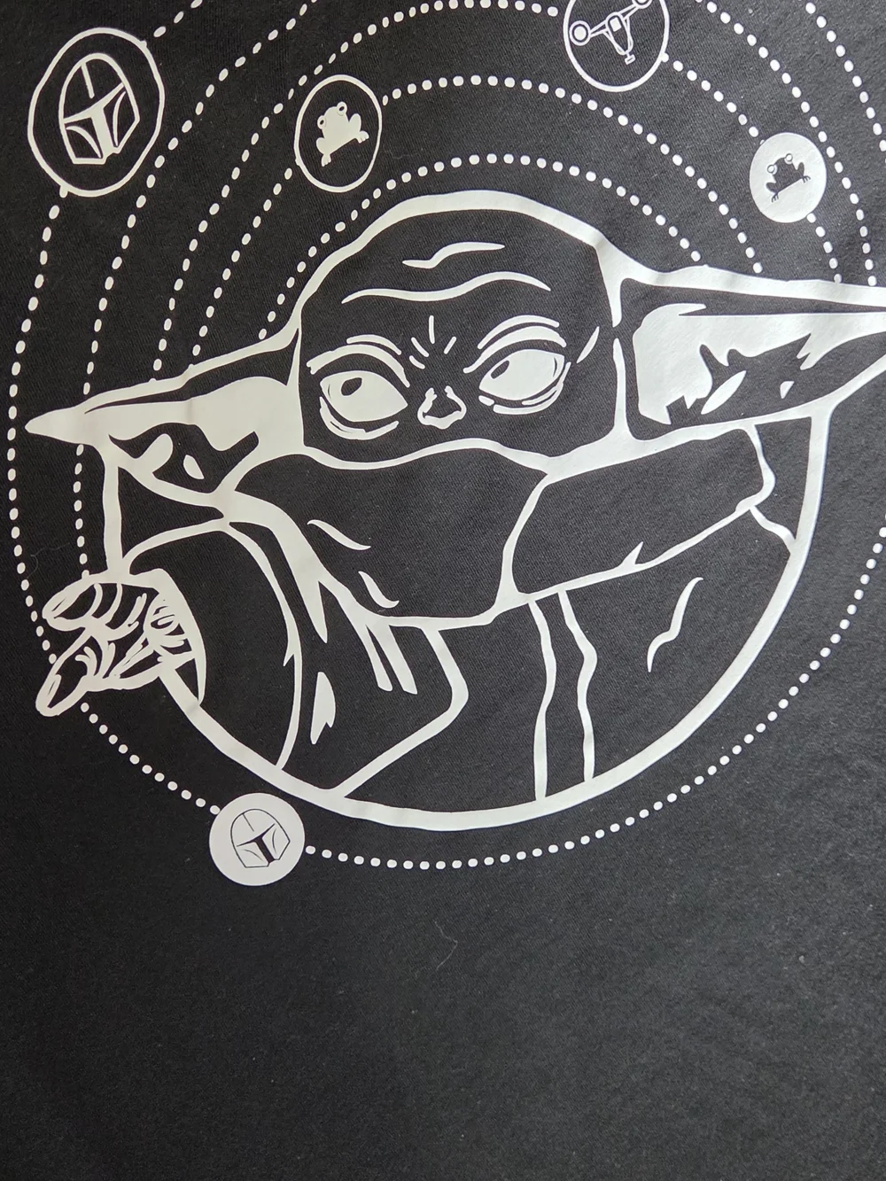 Adidas Star Wars Grogu Baby Yoda Graphic T-Shirt Men's XL Black Cotton Tee